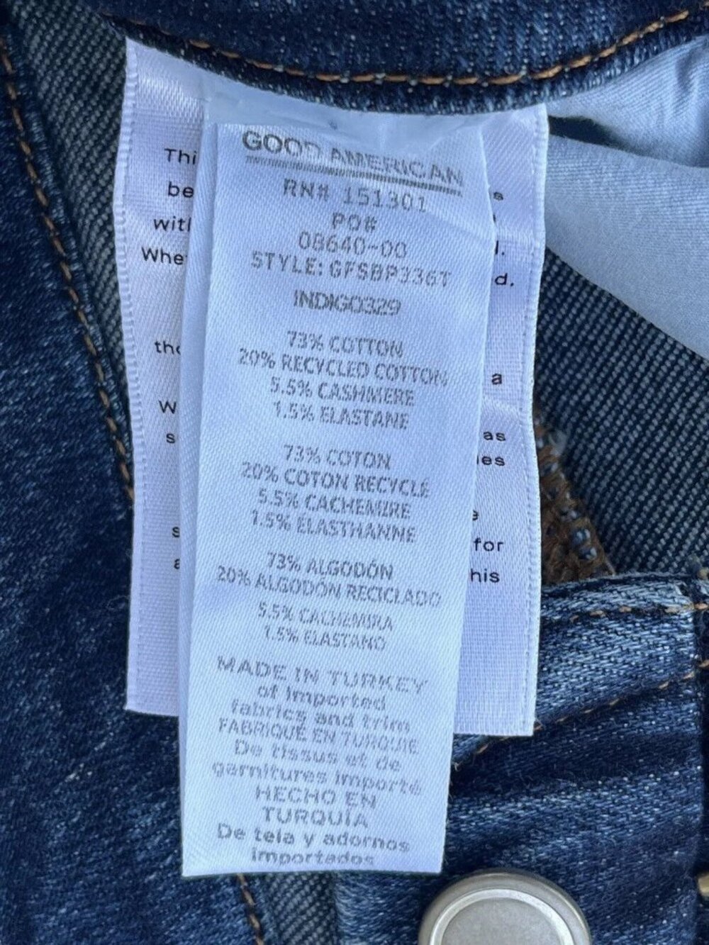 Good American Good Legs Flare Jeans Sz 4 15 NWT Cashmere Blend High Rise - Picture 7 of 15